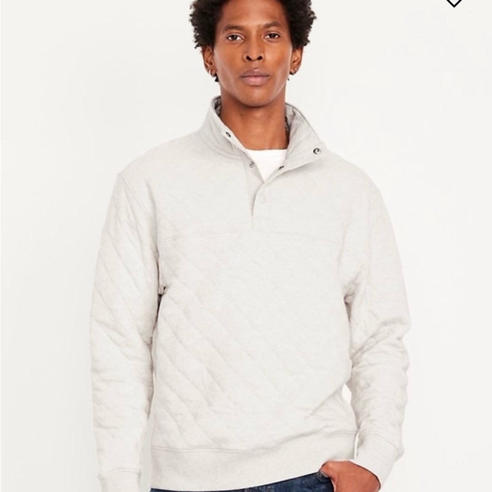 Old Navy Light Gray Quilted Sweatshirt, men’s size medium,EUC